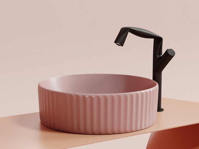 Умывальник CERAMICANOVA Element чаша накладная круглая (цвет Розовый Матовый) CN6057MP