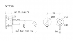 Смеситель для раковины SANCOS Etna с внутренней частью, черный матовый, SC9004MB