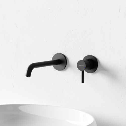 Смеситель для раковины SANCOS Etna с внутренней частью, черный матовый, SC9004MB