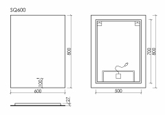Зеркало SANCOS c подсветкой Square, 600х800, SQ600