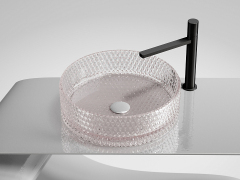 Умывальник CERAMICANOVA Cristal чаша накладная круглая 360 мм (цвет розовый) CN6061