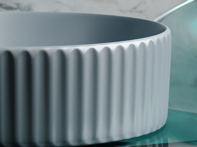 Умывальник CERAMICANOVA Element чаша накладная круглая 360 мм (цвет Серо-Голубой Матовый) CN6057MHL