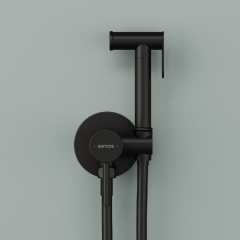 Гигиенический душ SANCOS Start со смесителем, цвет черный матовый, SC1001MB