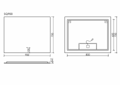 Зеркало SANCOS c подсветкой Square, 900х700, SQ900
