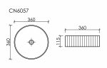 Умывальник CERAMICANOVA Element чаша накладная круглая 360 мм (цвет Серый Матовый) CN6057MSG