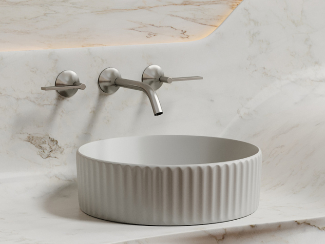 Умывальник CERAMICANOVA Element чаша накладная круглая 360 мм (цвет Серый Матовый) CN6057MSG